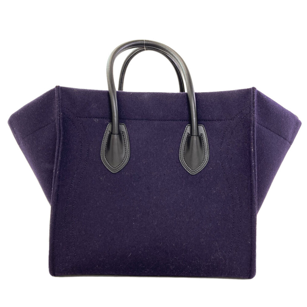 Celine Tote Bag Felt Luggage Tote Leather Phantom Black